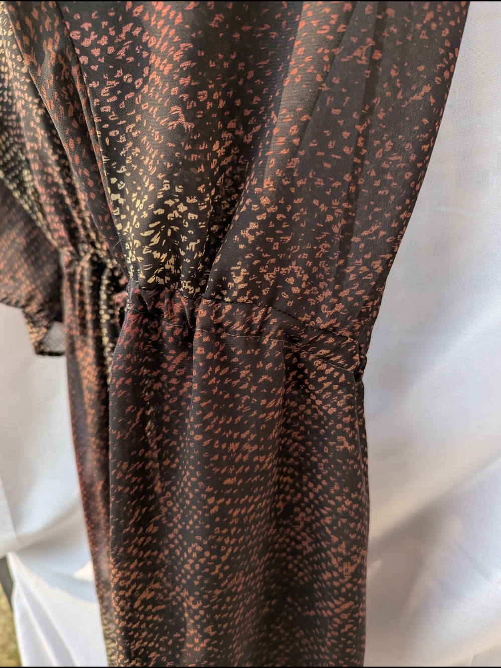 Marisa City Sheer Whimsigoth Earthy Boho Dolman Cinch Mini Dress - Picture 11 of 15